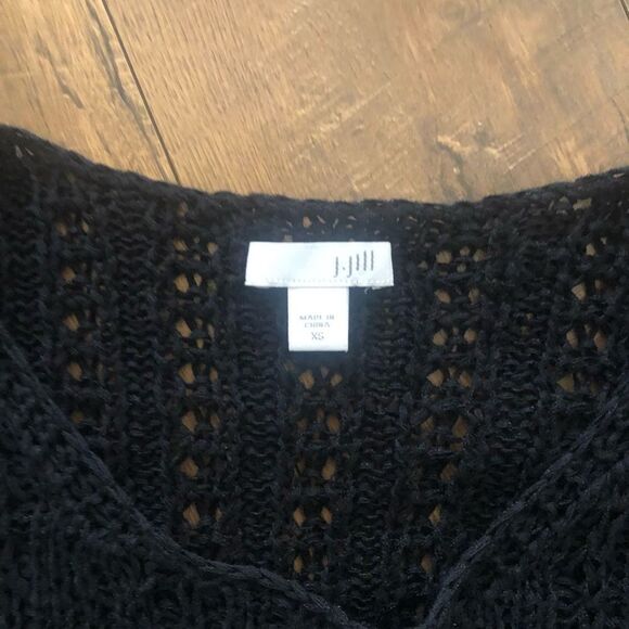 J Jill black see through sweater longer length - Picture 2 of 4